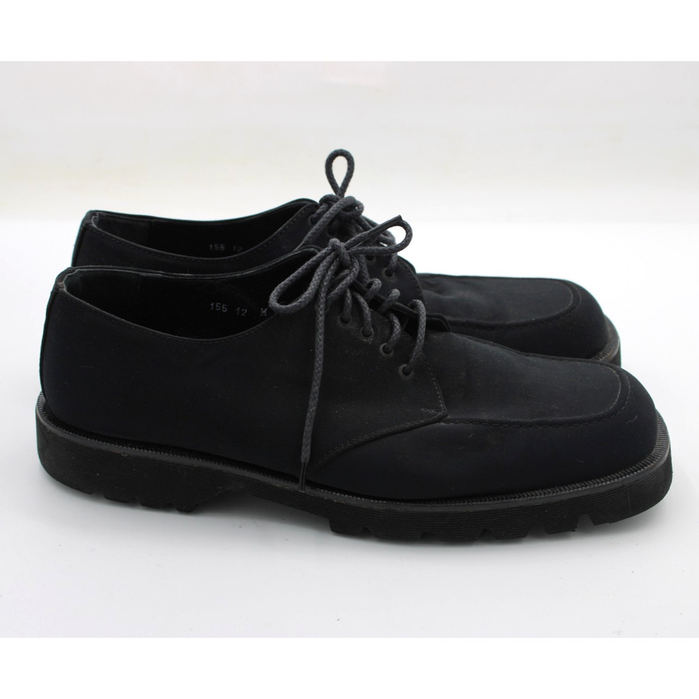 DONALD J. PLINER Men's size 12M Black Suede Oxfords Dress‎ Shoes made in Italy